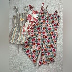 NWT‎ Hayden and Angie Girls Jumpsuit Romper and Tank Tropical Summer Size Large